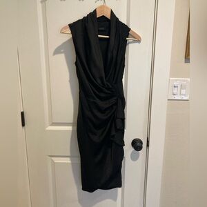 All Saints Black Draped Wrap Dress - size 00